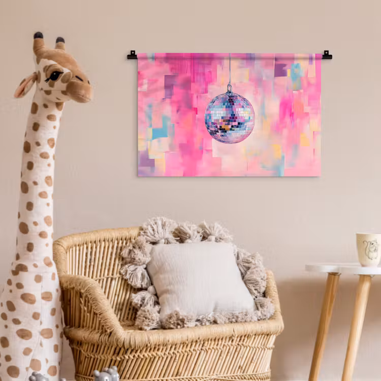Discobal - Pink - Verf Wandkleed katoen klein -wsfeer5_kind