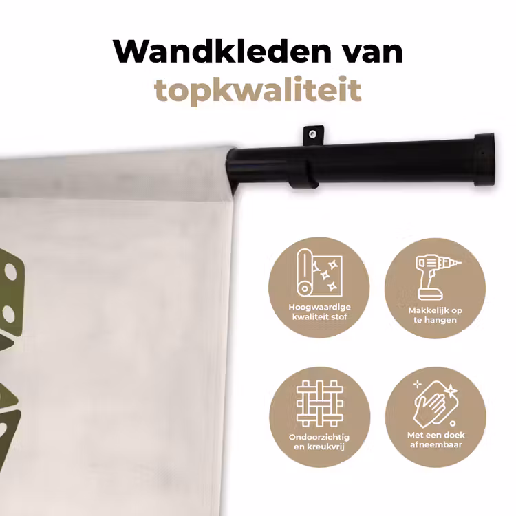 Dobbelsteen - Spel - Groen - Abstract Wandkleed katoen klein -sfeer2