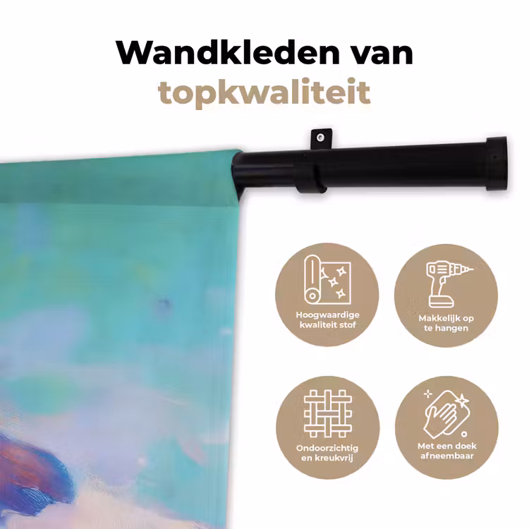 Dobbelstenen - Kleurrijk - Getallen - Stipjes Wandkleed katoen klein -sfeer2