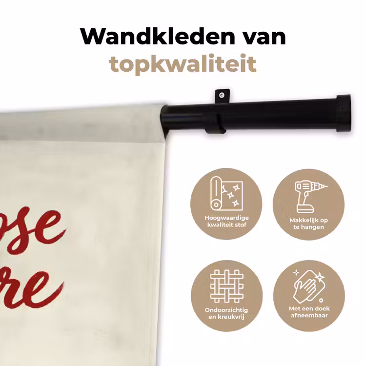 Don't lose your fire - Rood - Wit - Minimalistisch Wandkleed katoen klein -sfeer2