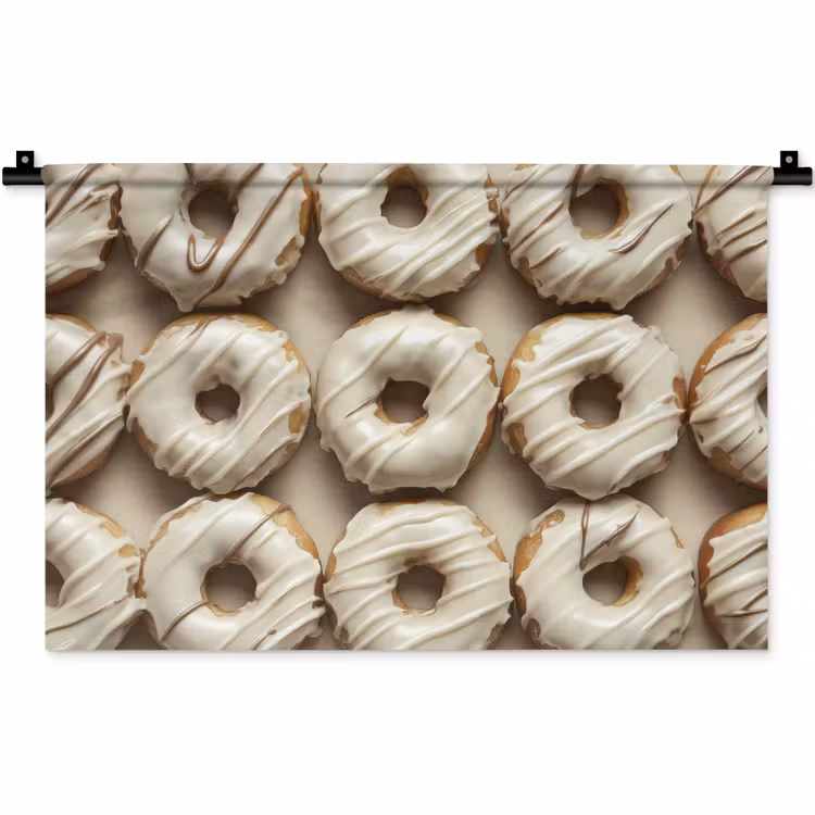 Donuts - Chocolade - Wit - Beige Wandkleed katoen klein -zz3d