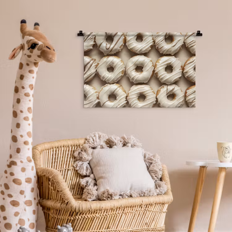 Donuts - Chocolade - Wit - Beige Wandkleed katoen klein -wsfeer5_kind