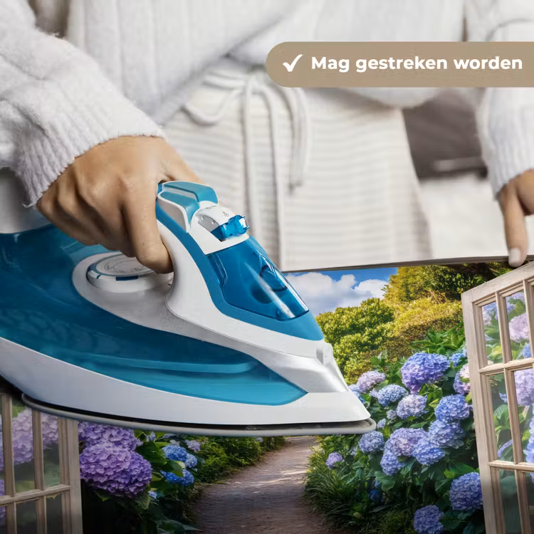 Doorkijk - Hortensia - Pad - Natuur Wandkleed katoen klein -sfeer9