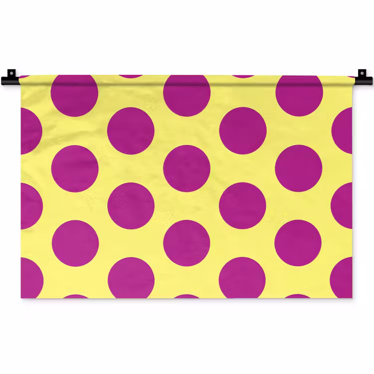 Dots - Klassiek - Geel Wandkleed katoen klein 269 -zz3d