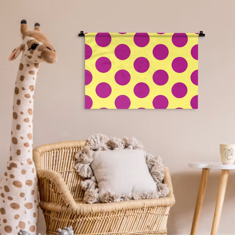 Dots - Klassiek - Geel Wandkleed katoen klein 269 -wsfeer5_kind