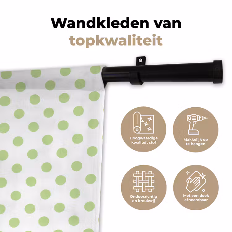Dots - Klassiek - Groen Wandkleed katoen klein 269 -sfeer2