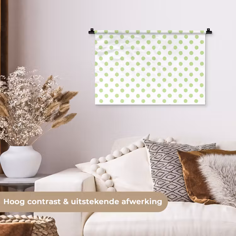 Dots - Klassiek - Groen Wandkleed katoen klein 269 -sfeer1