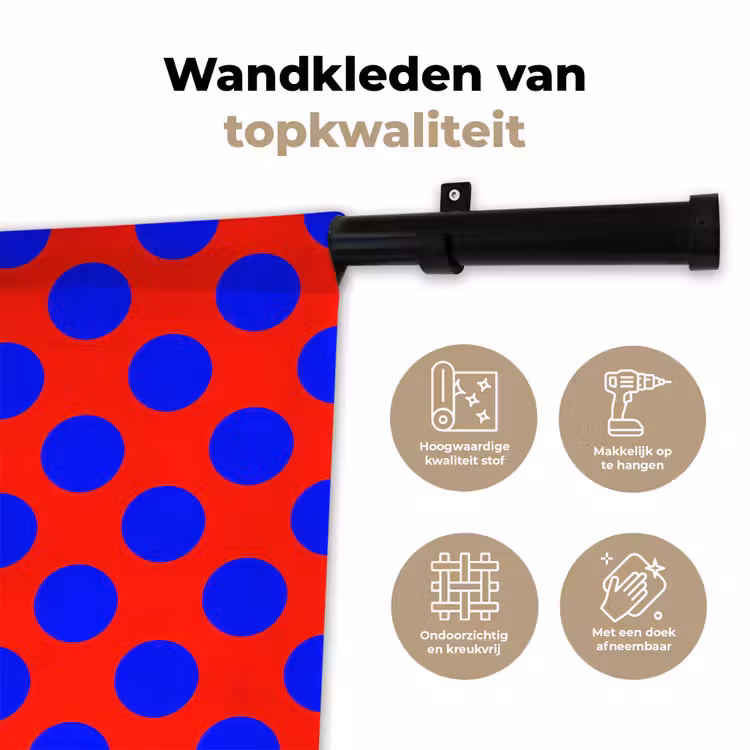 Dots - Klassiek - Rood Wandkleed katoen klein 269 -sfeer2