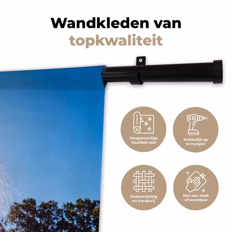 Douche - Water - Zomer - Blauw Wandkleed katoen klein -sfeer2