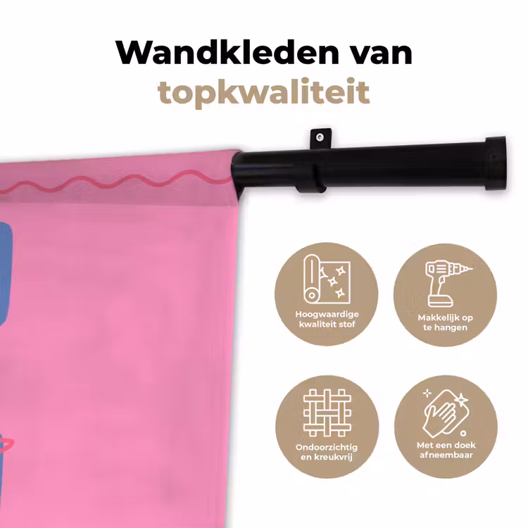 Drank - Glazen - Proost - Modern - Roze Wandkleed katoen klein -sfeer2