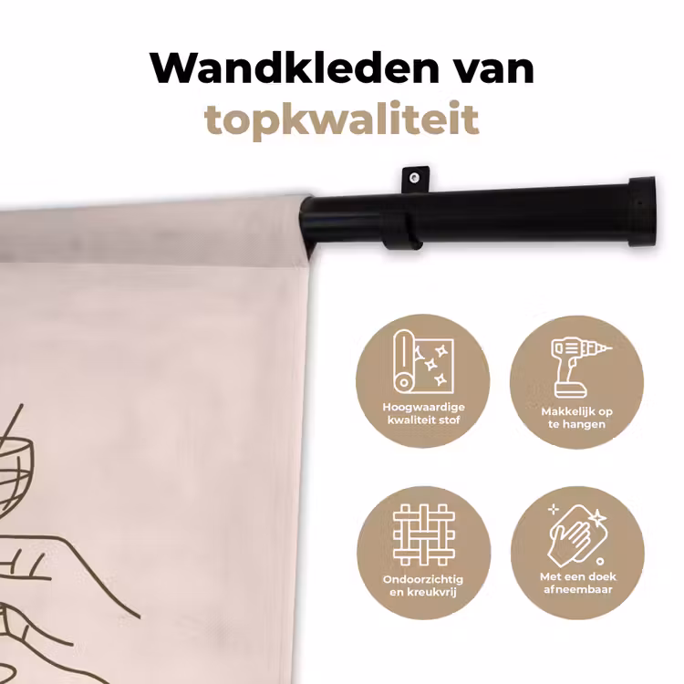 Drankjes - Feest - Proosten - Minimalistisch - Groen Wandkleed katoen klein -sfeer2