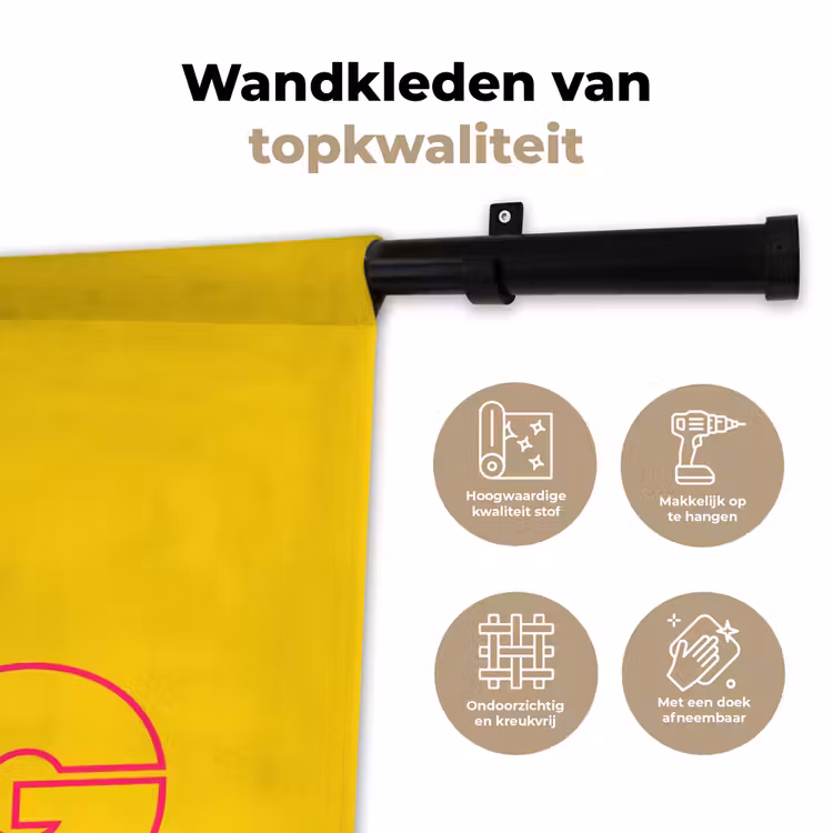 Dream big - Geel - Grafisch Wandkleed katoen klein -sfeer2
