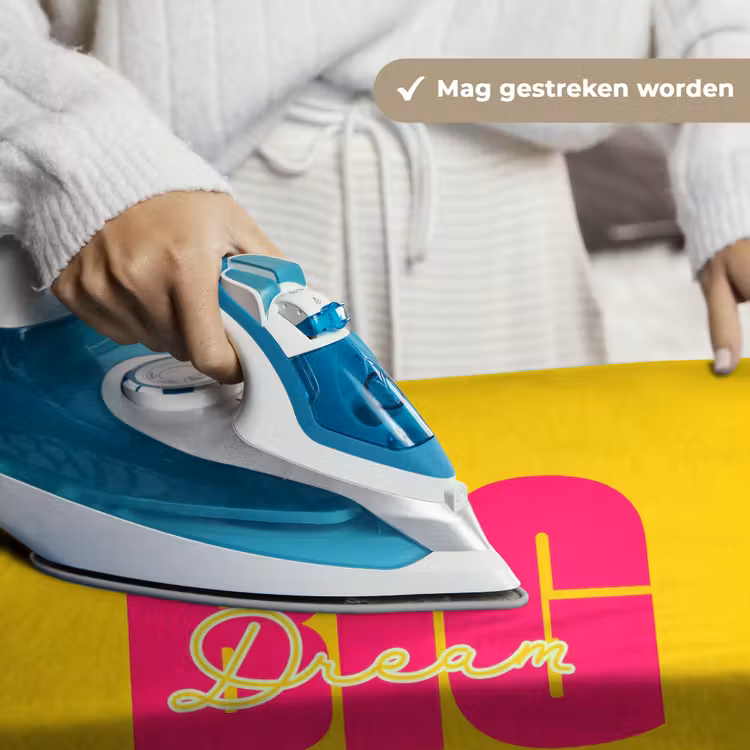 Dream big - Geel - Roze Wandkleed katoen klein -sfeer9
