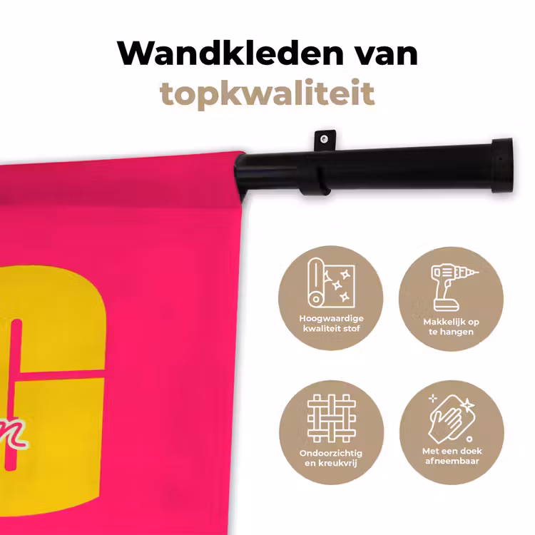 Dream big - Roze - Geel - Minimalistisch Wandkleed katoen klein -sfeer2
