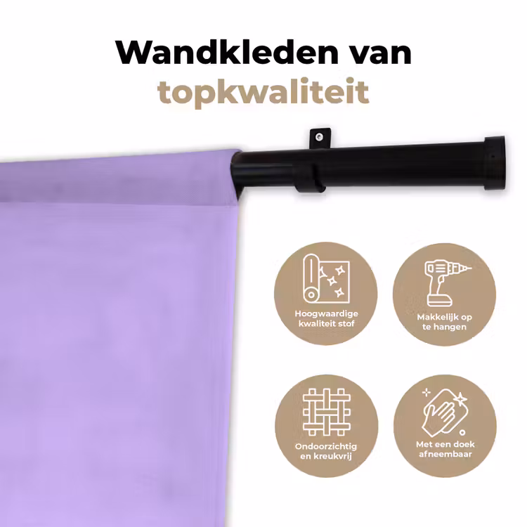 Dream - Paars - Typografisch Wandkleed katoen klein -sfeer2