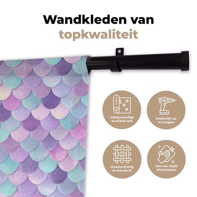 Dromerig - Zeemeermin - Pastel Wandkleed katoen klein 269 -sfeer2