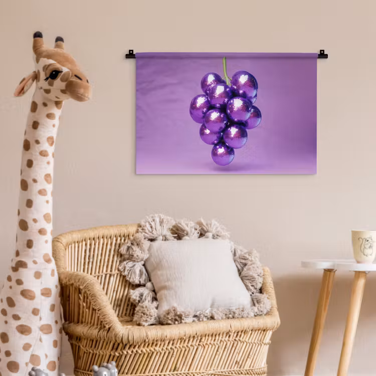 Druif - Disco - Glitter - Paars Wandkleed katoen klein -wsfeer5_kind