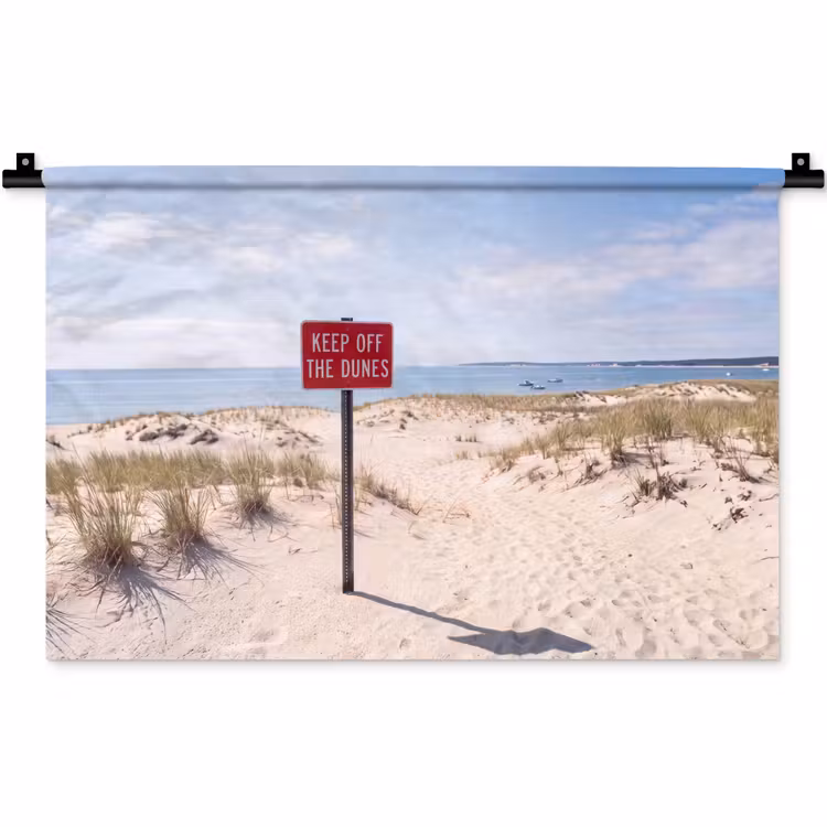Duin - Bord - Kust - Landschap - Rood Wandkleed katoen klein -zz3d