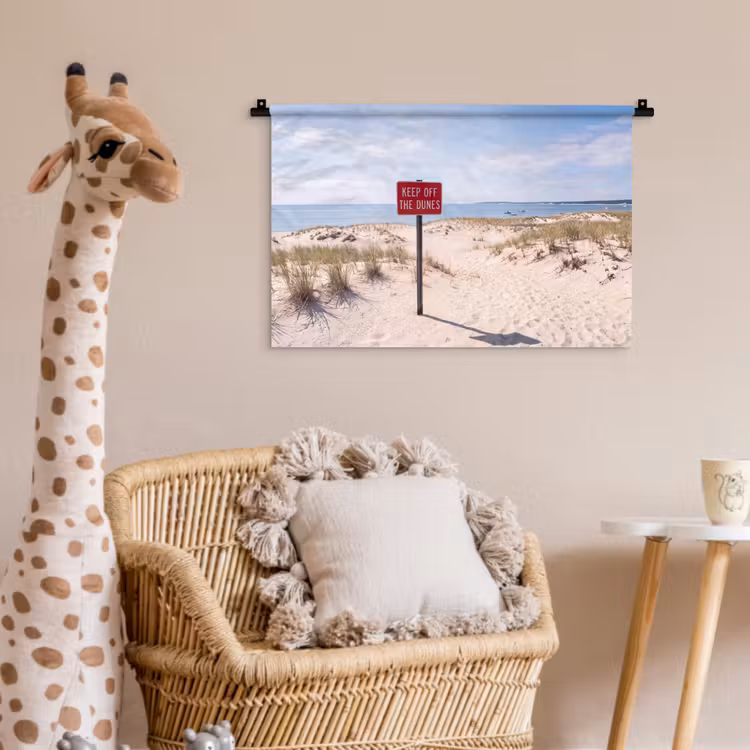 Duin - Bord - Kust - Landschap - Rood Wandkleed katoen klein -wsfeer5_kind