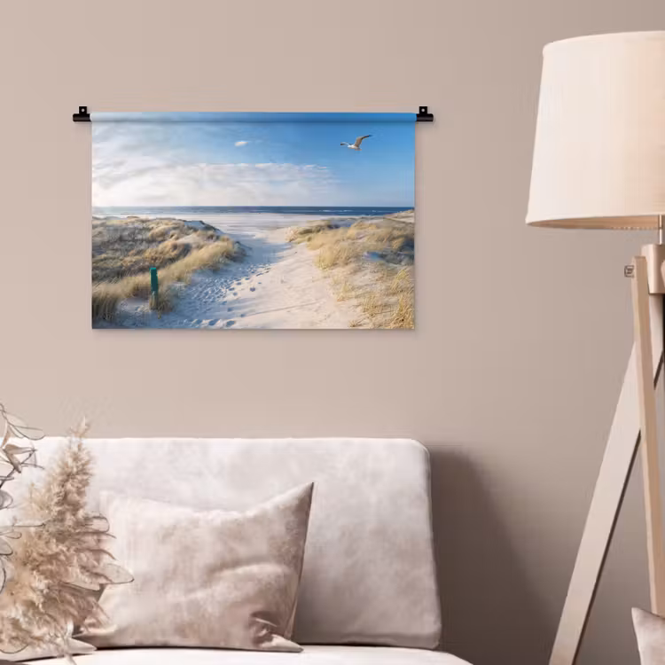 Duin - Meeuw - Strand - Zee - Zon Wandkleed katoen klein -sfeer4