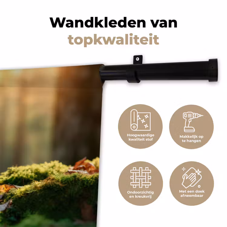 Eekhoorn - Nootje - Gras Wandkleed katoen klein -sfeer2