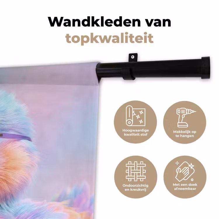Eend - bril - Pastel Wandkleed katoen klein -sfeer2