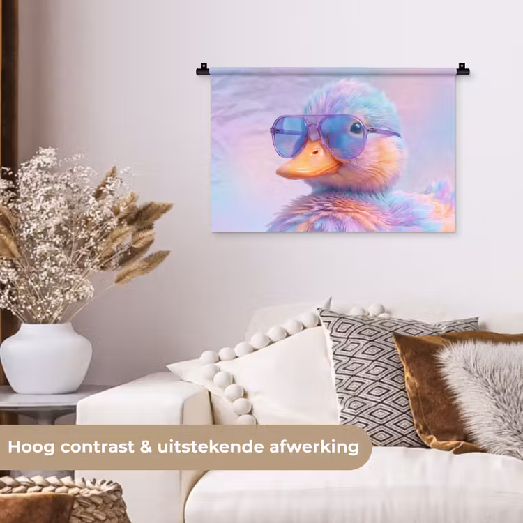 Eend - bril - Pastel Wandkleed katoen klein -sfeer1