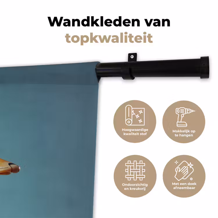 Eend - Koksmuts - Cute - Vogel Wandkleed katoen klein -sfeer2