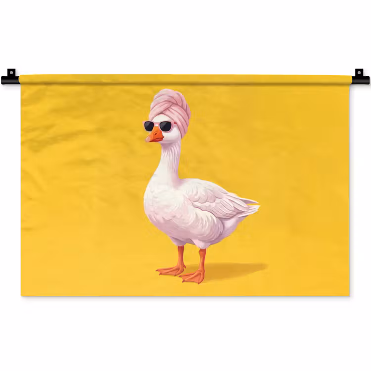 Eend - Zonnebril - Geel Wandkleed katoen klein -zz3d