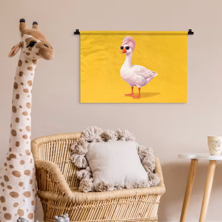 Eend - Zonnebril - Geel Wandkleed katoen klein -wsfeer5_kind