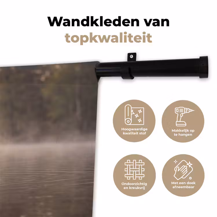 Eenden - Water - Mist - Natuur Wandkleed katoen klein -sfeer2