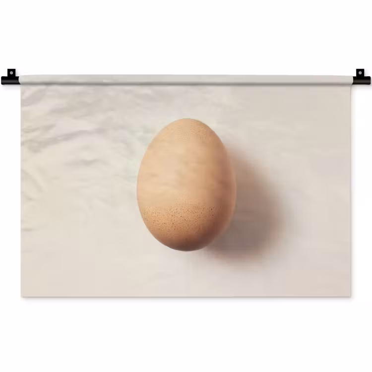 Ei - Beige - Ovaal - Egaal Wandkleed katoen klein -zz3d