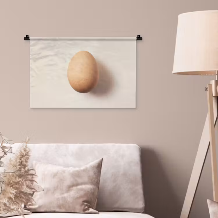 Ei - Beige - Ovaal - Egaal Wandkleed katoen klein -sfeer4