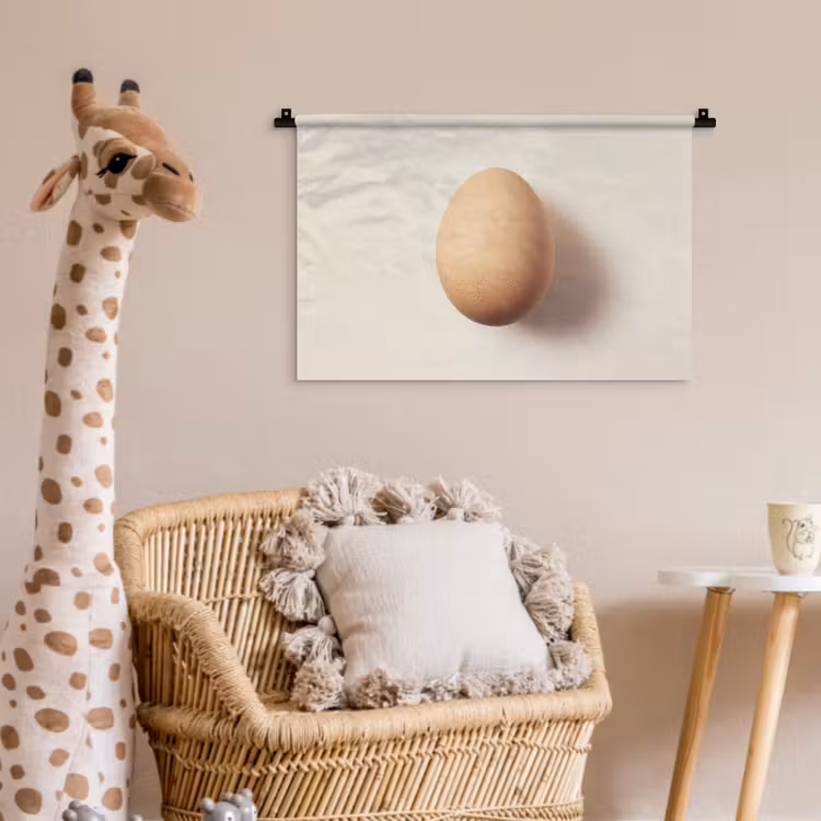 Ei - Beige - Ovaal - Egaal Wandkleed katoen klein -wsfeer5_kind