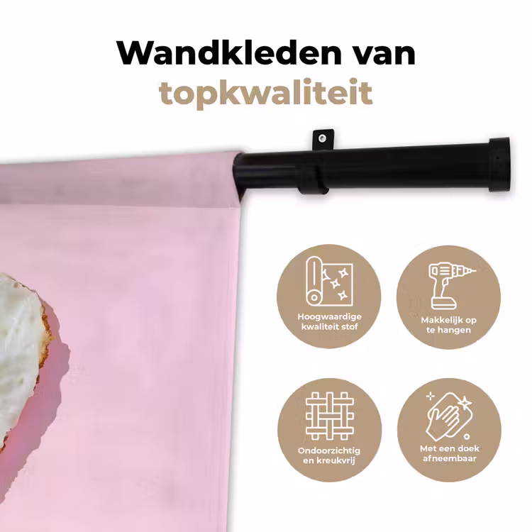 Ei - Disco - Ontbijt - Glitter Wandkleed katoen klein -sfeer2