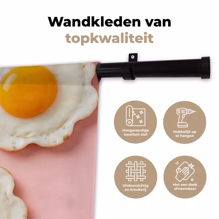 Eieren - Bloem - Roze Wandkleed katoen klein -sfeer2