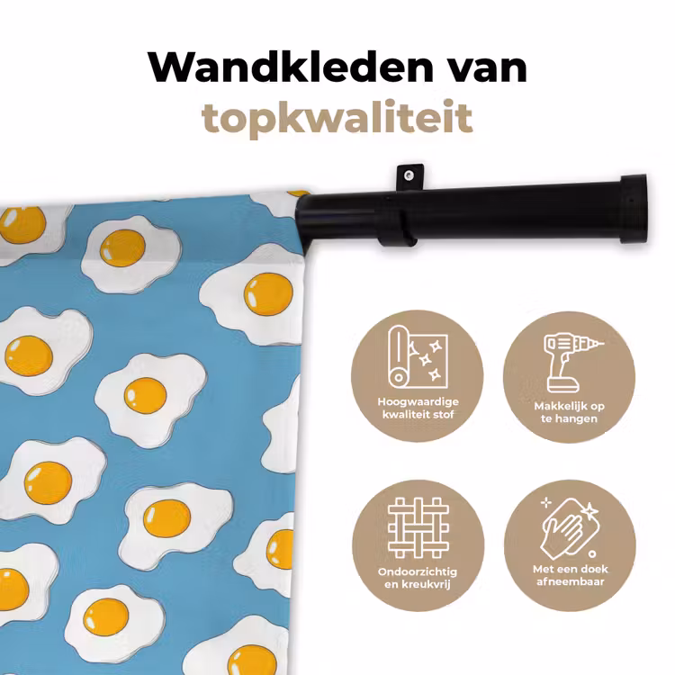 Eieren - Dooiers - Blauw Wandkleed katoen klein 269 -sfeer2