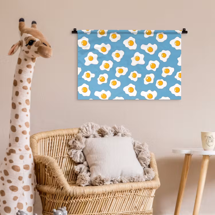 Eieren - Dooiers - Blauw Wandkleed katoen klein 269 -wsfeer5_kind
