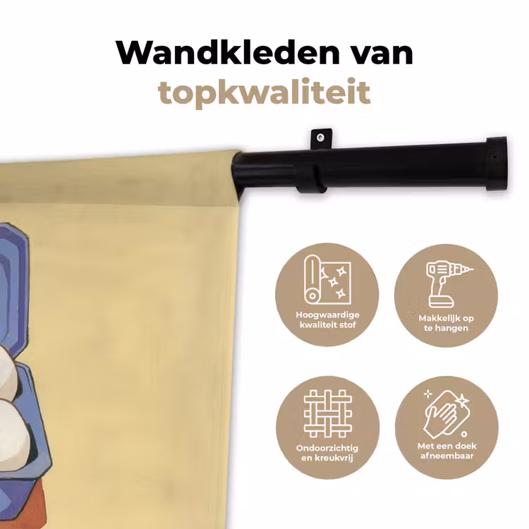Eieren - Doos - Minimalistisch - Blauw Wandkleed katoen klein -sfeer2
