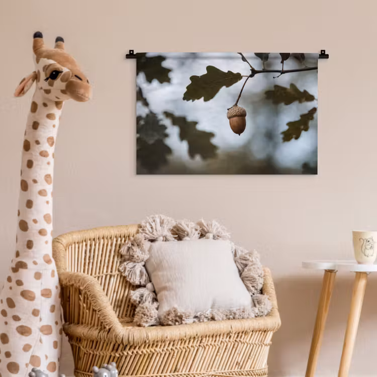Eikel - Eikenblad - Bos - Herfst - Natuur Wandkleed katoen klein -wsfeer5_kind