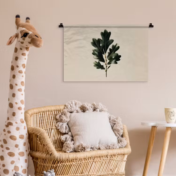 Eikenbladeren - Beige - Groen - Golvende randen Wandkleed katoen klein -wsfeer5_kind