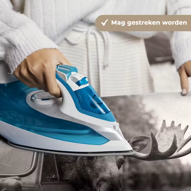 Eland - Auto - Gewei - Zwart - Wit Wandkleed katoen klein -sfeer9