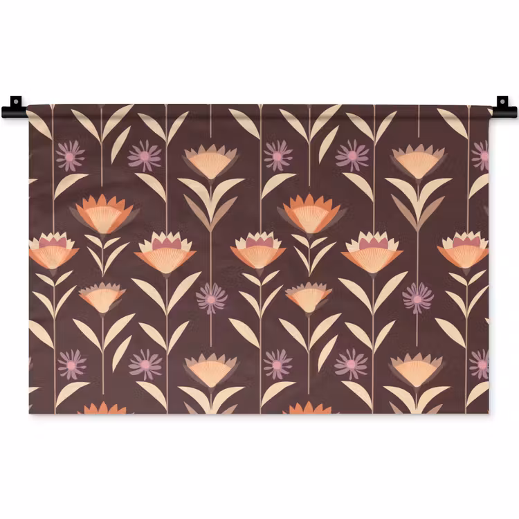 Elegant - Retro - Bruin Wandkleed katoen klein 269 -zz3d