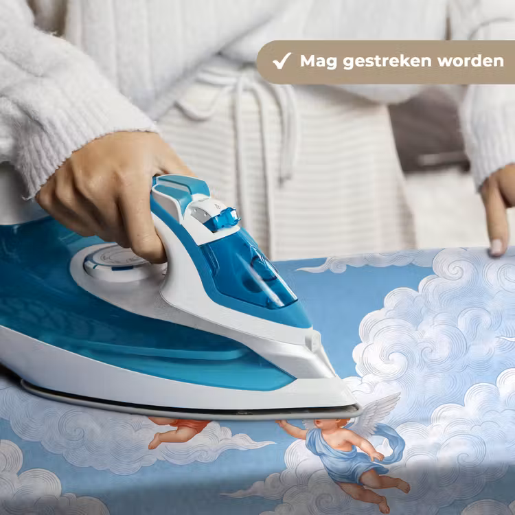 Engel - Vliegend - Klassiek - Blauw Wandkleed katoen klein -sfeer9