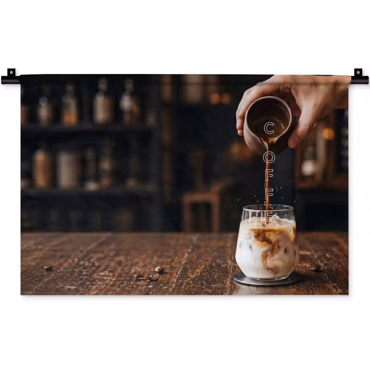 Espresso - Melk - Café Wandkleed katoen klein -zz3d