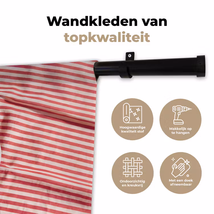 Eten - Aardbeien - Fruit - Zomer - Rood Wandkleed katoen klein -sfeer2