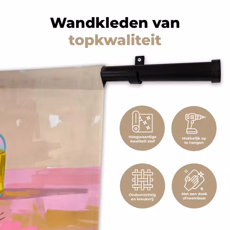 Eten - Brood - Olijfolie - Abstract - Keuken Wandkleed katoen klein -sfeer2