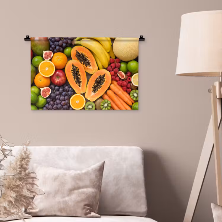 Eten - Fruit - Groenten - Vers - Kleurrijk Wandkleed katoen klein -sfeer4