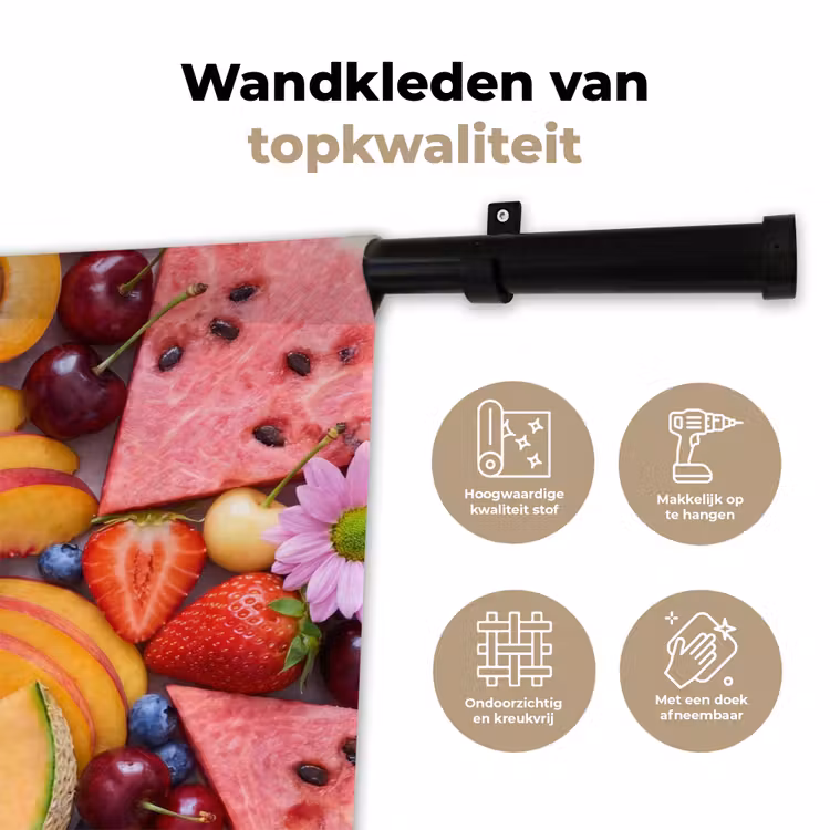 Eten - Fruit - Zomer - Kleurrijk Wandkleed katoen klein -sfeer2