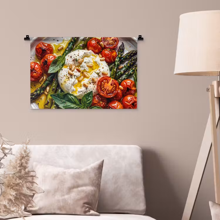Eten - Groenten - Kaas - Modern - Vers Wandkleed katoen klein -sfeer4